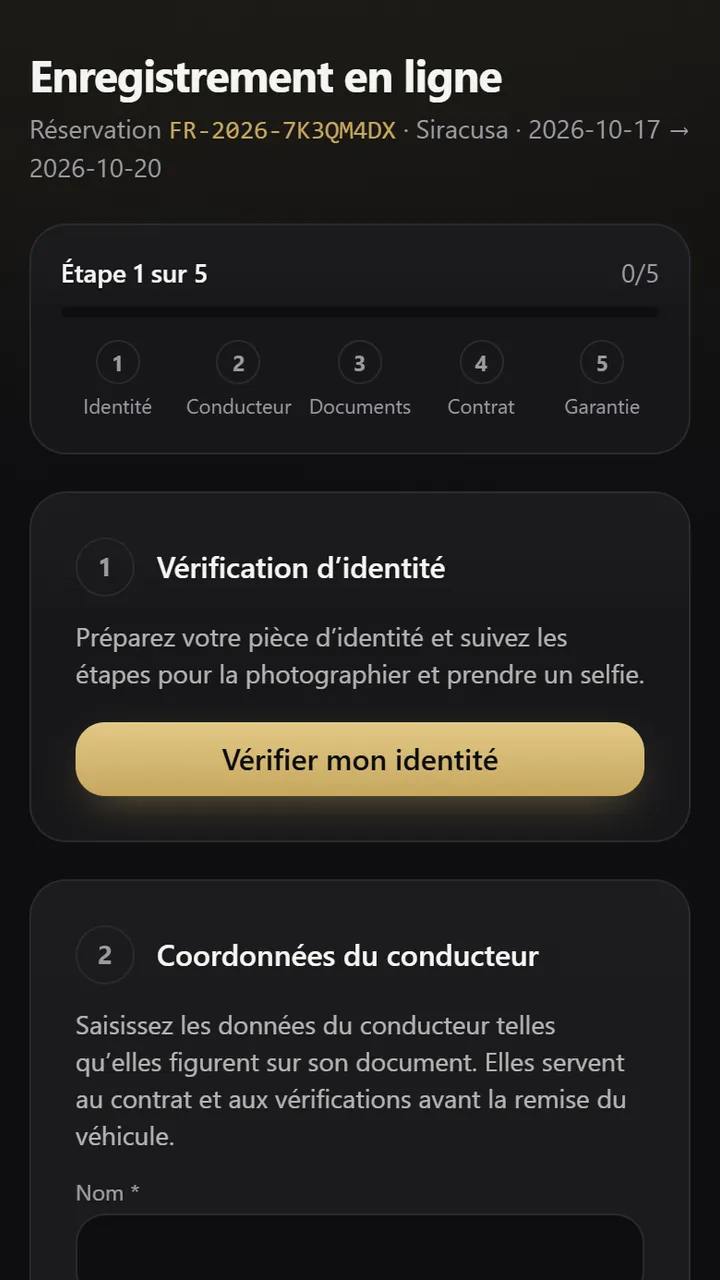 Enregistrement numérique du client sur téléphone